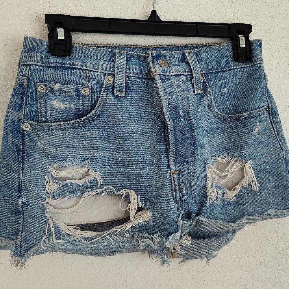 LEVI’S Strauss, Premium, Denim Shorts, Ripped Jeans, Size 24